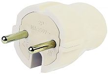 Вилка электрическая без заземления прямая Smartbuy 10А белый картинка 